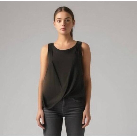 Simply Vera Vera Wang Chiffon Draped Top - Picture 1 of 7